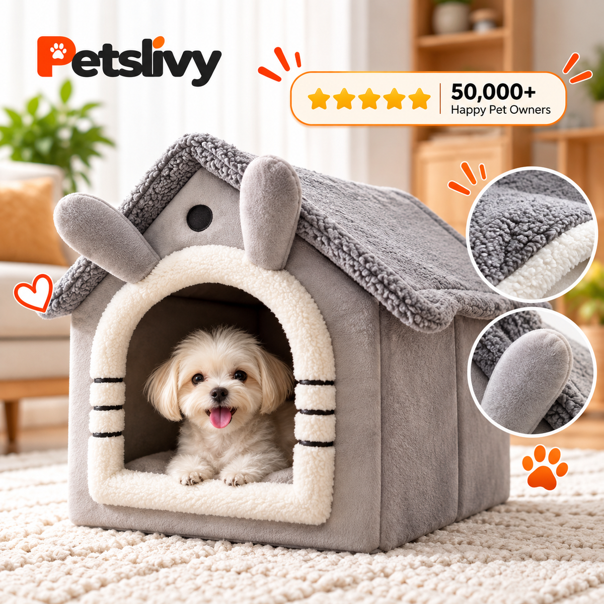 House Style Pet Bed for Dogs & Cats