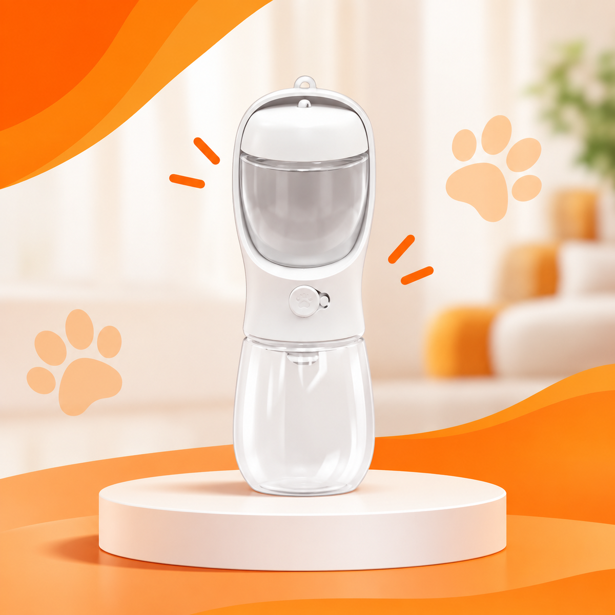 Water Bottle for Pets with Food Storage